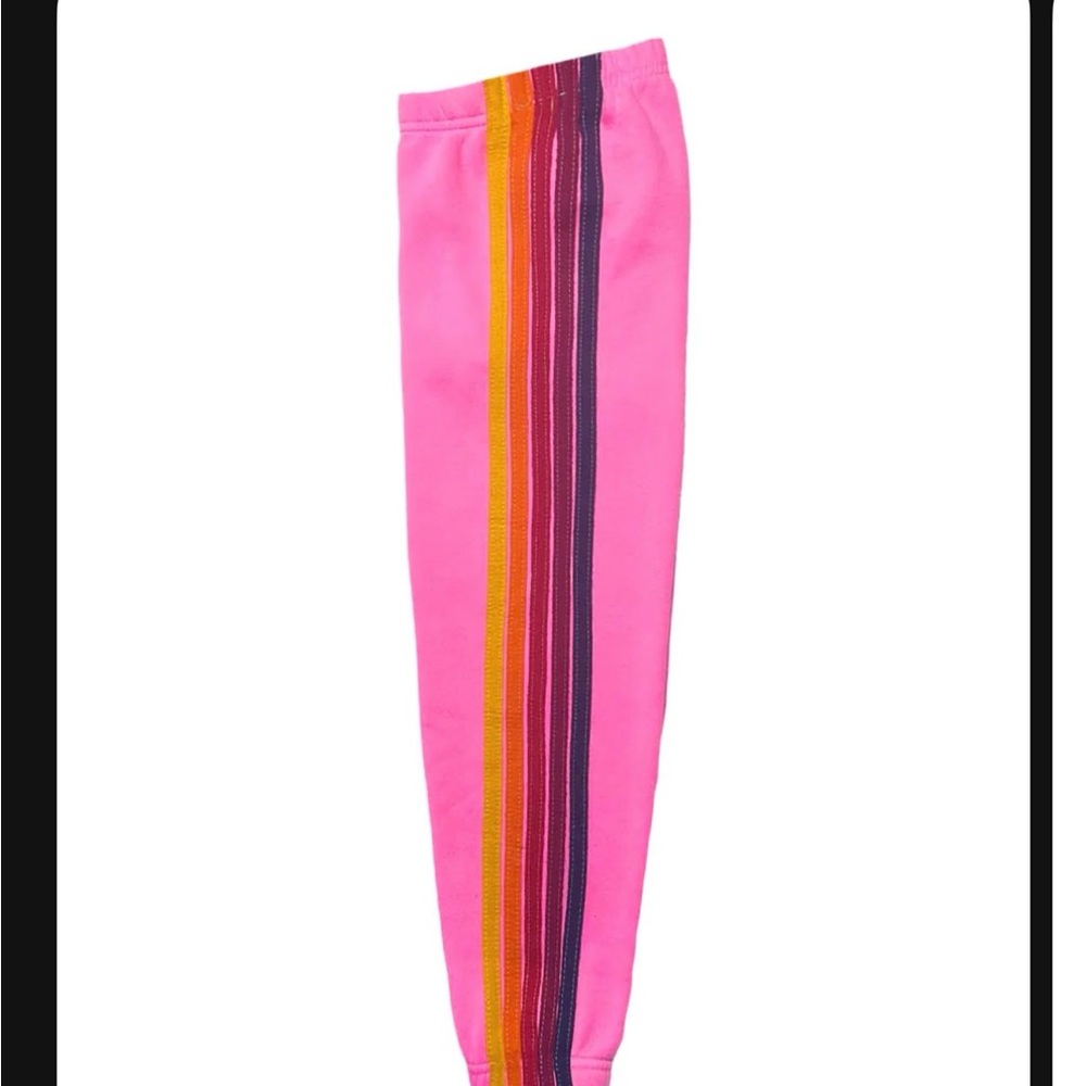 Aviator Nation- 5 Stripe Joggers- Neon Pink- kids Size 14